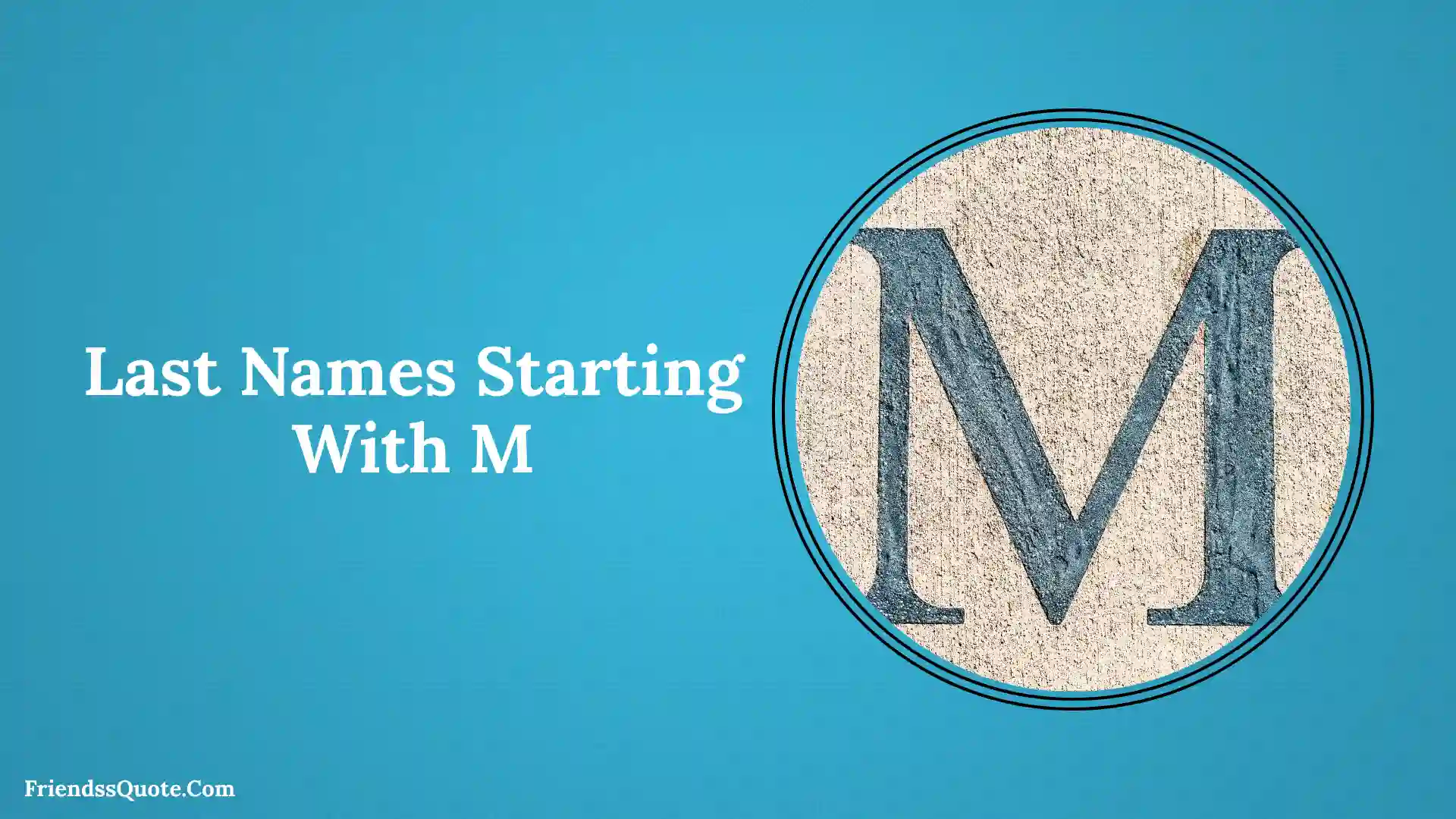 Last Names Starting With M