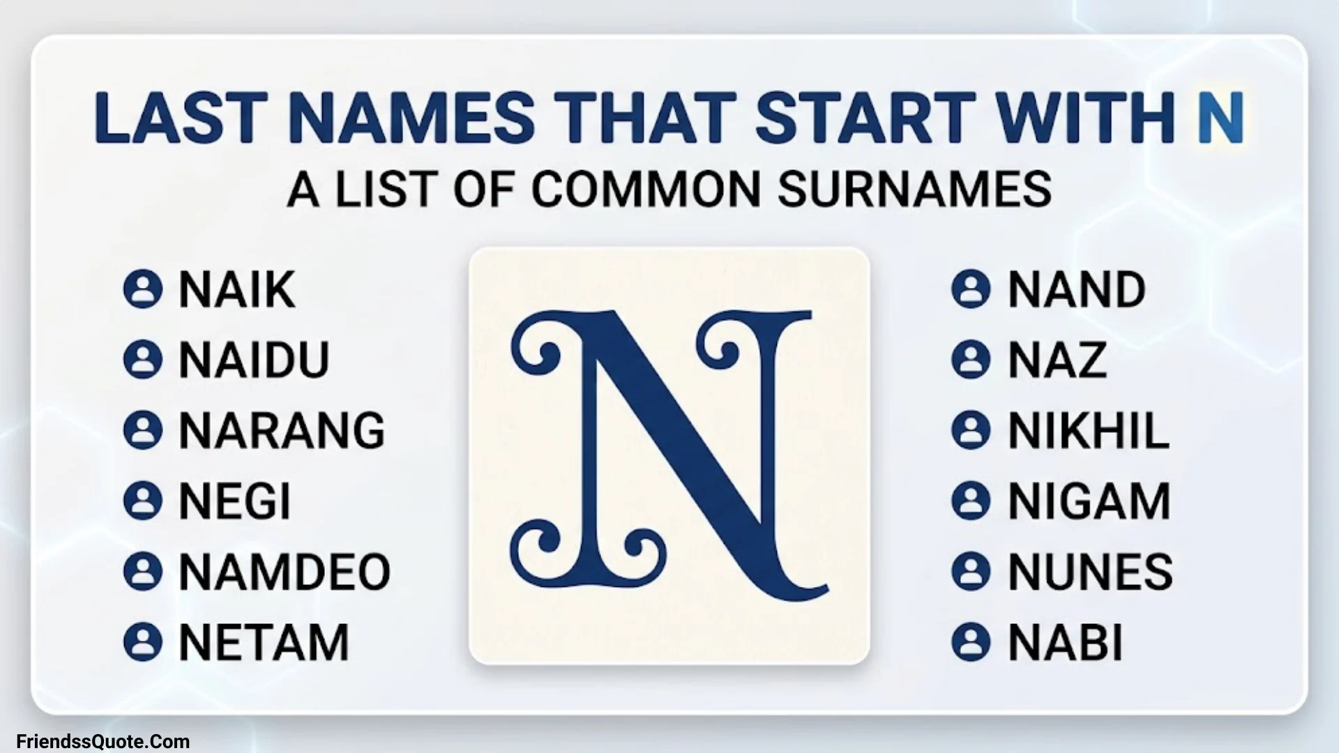 Last Names That Start With N